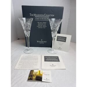 Waterford Crystal The Millennium Collection Prosperity Toasting Flutes 2000